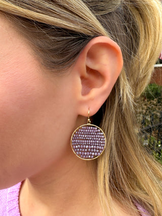Purple Beaded Earrings