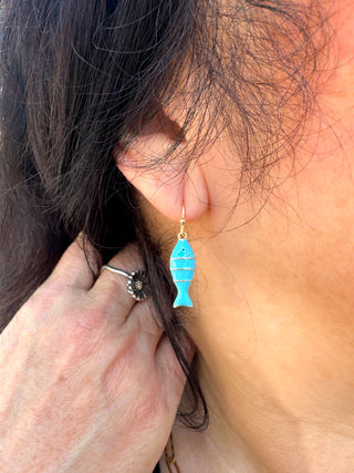Turquoise Fish Earrings