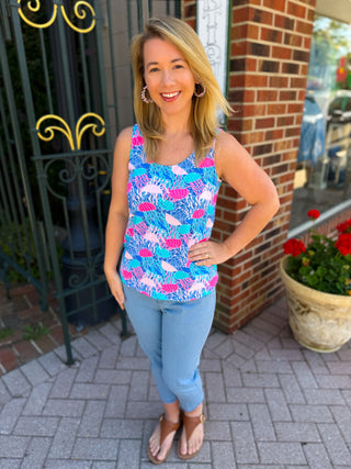 Lulu B Jellyfish UPF 50+ Scoop Neck Tank