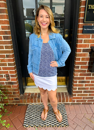 Lulu B Blue Animal Print Basic Tank