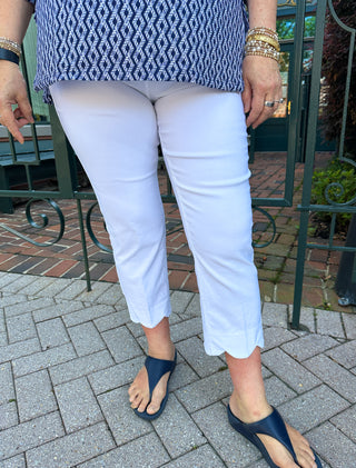 Lulu B Bangladine White Scallop Capri
