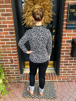 Lulu B Ruffle Neck Giraffe Top