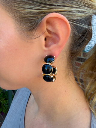 Acetate Round Hoops Black