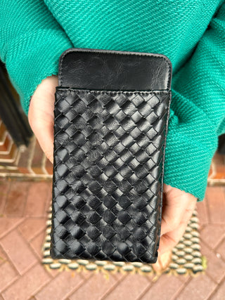 Black Woven Double Duty Phone Bag