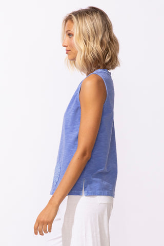 Escape by Habitat Baja Blue Flower Embroidered Tank
