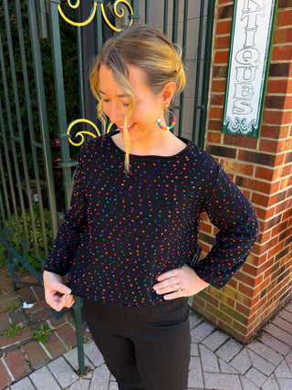 Olivia by Habitat Black Confetti Party Pullover