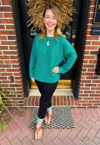 Lulu B Black Denim Cuff Pearl Pant