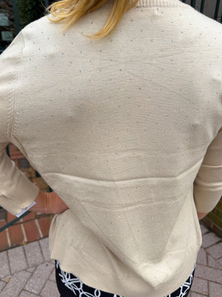 Lulu B Stone Crystal Cardigan Sweater