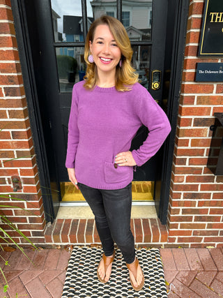 Lulu B Deep Lilac Chenille Sweater