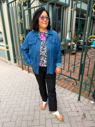 Everyday Chambray Drawstring Jacket