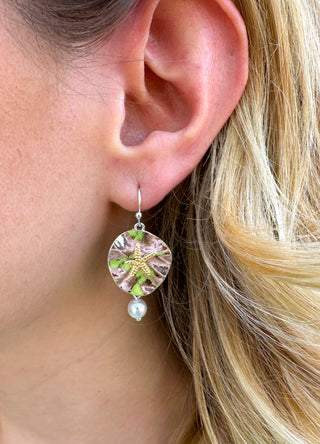 Two Tone Sand Dollar Earrings