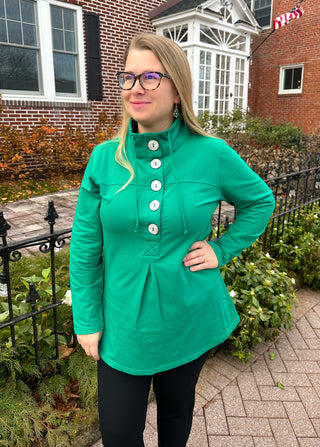 Lulu B Emerald Button Pullover