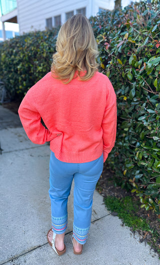 Cozy Peach Knit Sweater