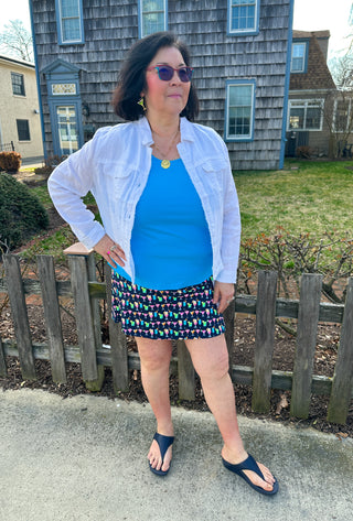 Lulu B Multicolor Cocktails Zip Skort