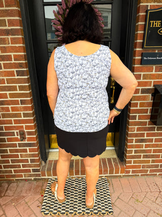 Lulu B White and Gold Cocktails Basic Tank