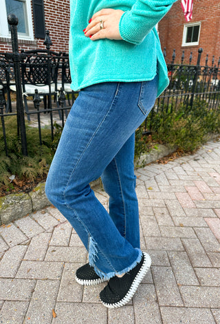 EverStretch Bambu Soft Straight Ankle with Crossover Fringe Bottom