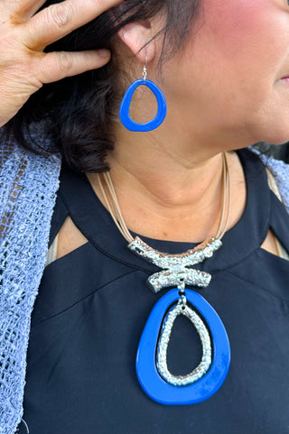 Royal Blue Necklace and Earring Set