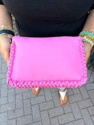 Judith Vegan Whipstitch Shoulder Bag - Bubblegum