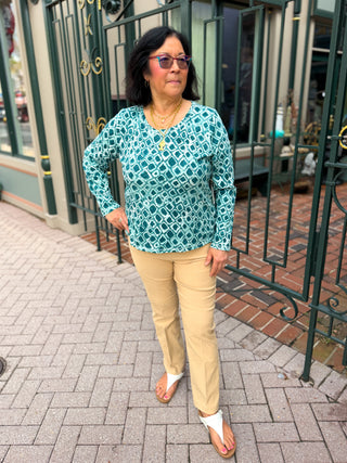 Bangladine by Lulu B Khaki Pull-On Ankle Pant