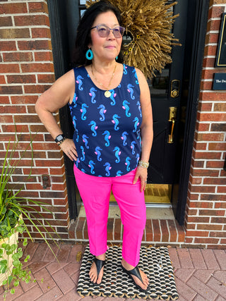Bangladine by Lulu B Bright Hot Pink Contemporary Capris