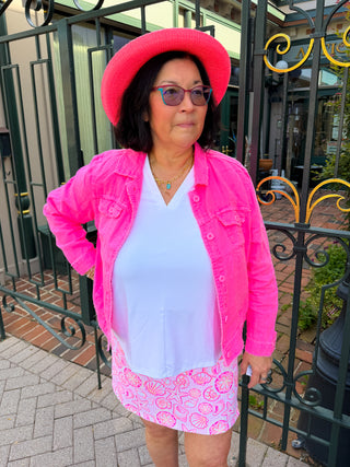 Lulu B Hot Pink Linen Jacket