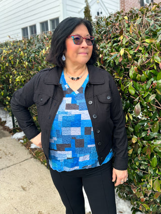 Tango Mango Blue Horizon Criss Cross Tunic