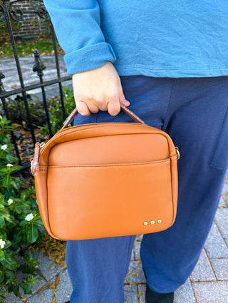 HARRIET HANDLE CROSSBODY AND SHOULDER BAG BROWN