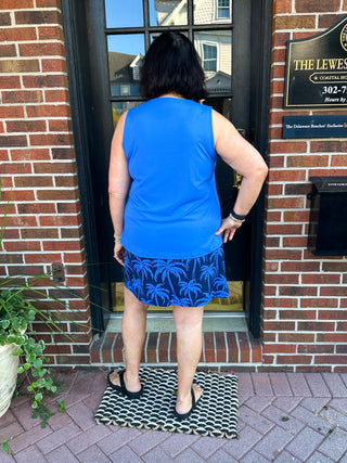 Beachtime by Lulu B Blue Palms 2-Pocket Skort