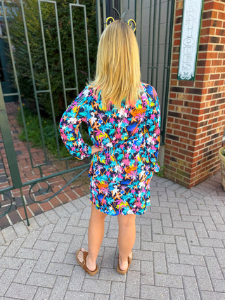 Beachtime by Lulu B Neon Floral 2 Pocket Skort