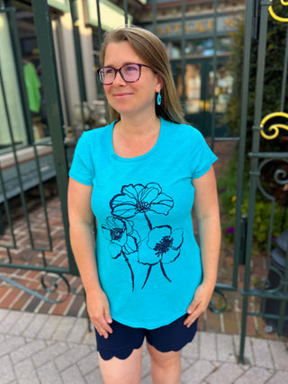 Escape by Habitat Maui Blooms Scoop Neck Tee