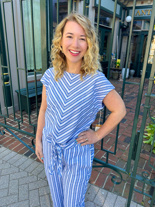 Escape by Habitat Seaport Stripe Tie Front Top