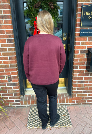 Wine Weather Knit Sweater
