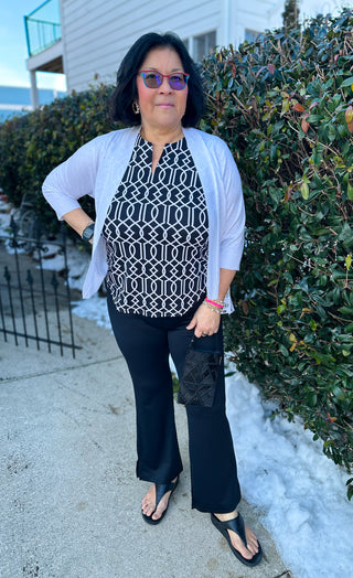 Lulu B White Crystal Cardigan Sweater