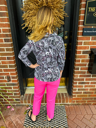 Lulu B Bangladine Bright Hot Pink Scallop Capri