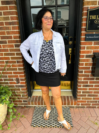 Lulu B Black and White Cocktails Basic Tank