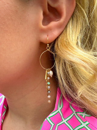 Gold Circle Dangle Earrings
