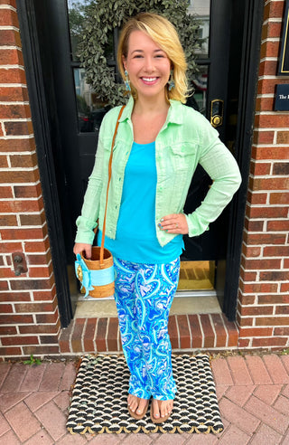 Lulu B Blue Hearts Palazzo Pants