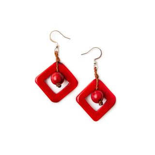 Blooming Days: Tagua Earrings-Irina Red