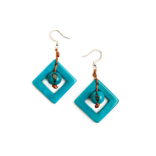 Blooming Days: Tagua Earrings-Irina Turquoise