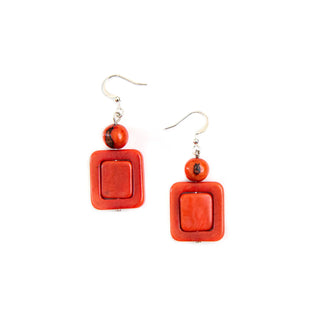 Blooming Days: Tagua Earrings-Paulette Poppy Coral