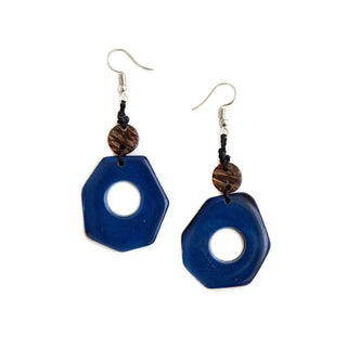 Blooming Days: Tagua Earrings-Aruba Blue