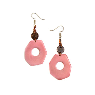 Blooming Days: Tagua Earrings-Aruba Pink