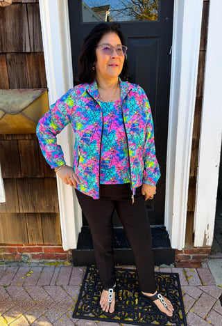 Beachtime by Lulu B Splatter Multi Full Zip Jacket