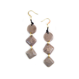 Blooming Days: Tagua Earrings-Ludy Charcoal