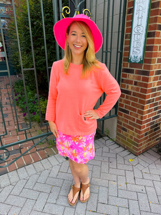 Lulu B Clear Coral Chenille Sweater