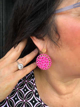 Pink Circle Earrings