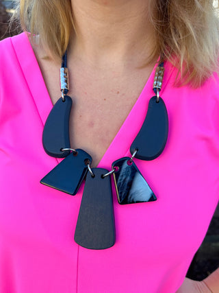 Navy Necklace and Earring Set