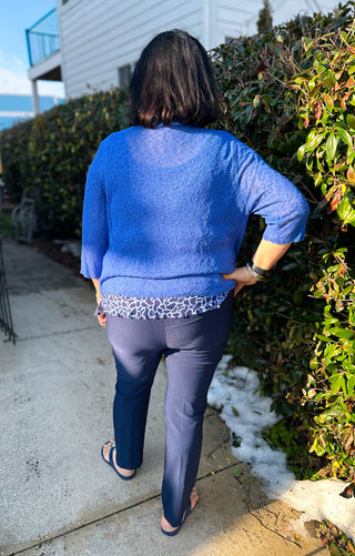 Lulu B Periwinkle Giraffe Sleeveless Cha Cha Tank