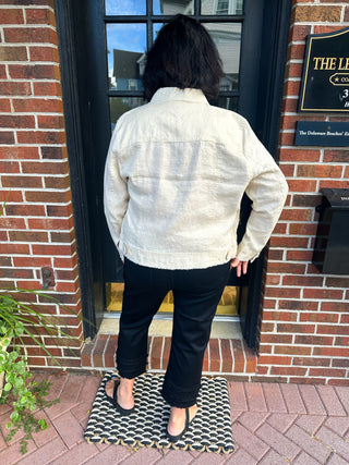 Lulu B Stone Metallic Linen Jacket