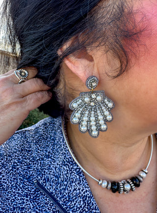 Grey Shell Earrings